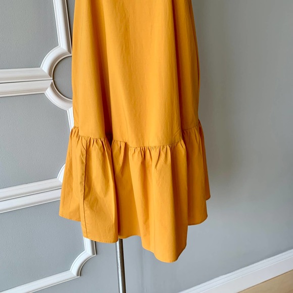 Ann Taylor Square Neck Flounce Shift Dress in Yellow Size Medium Petite - Picture 4 of 11